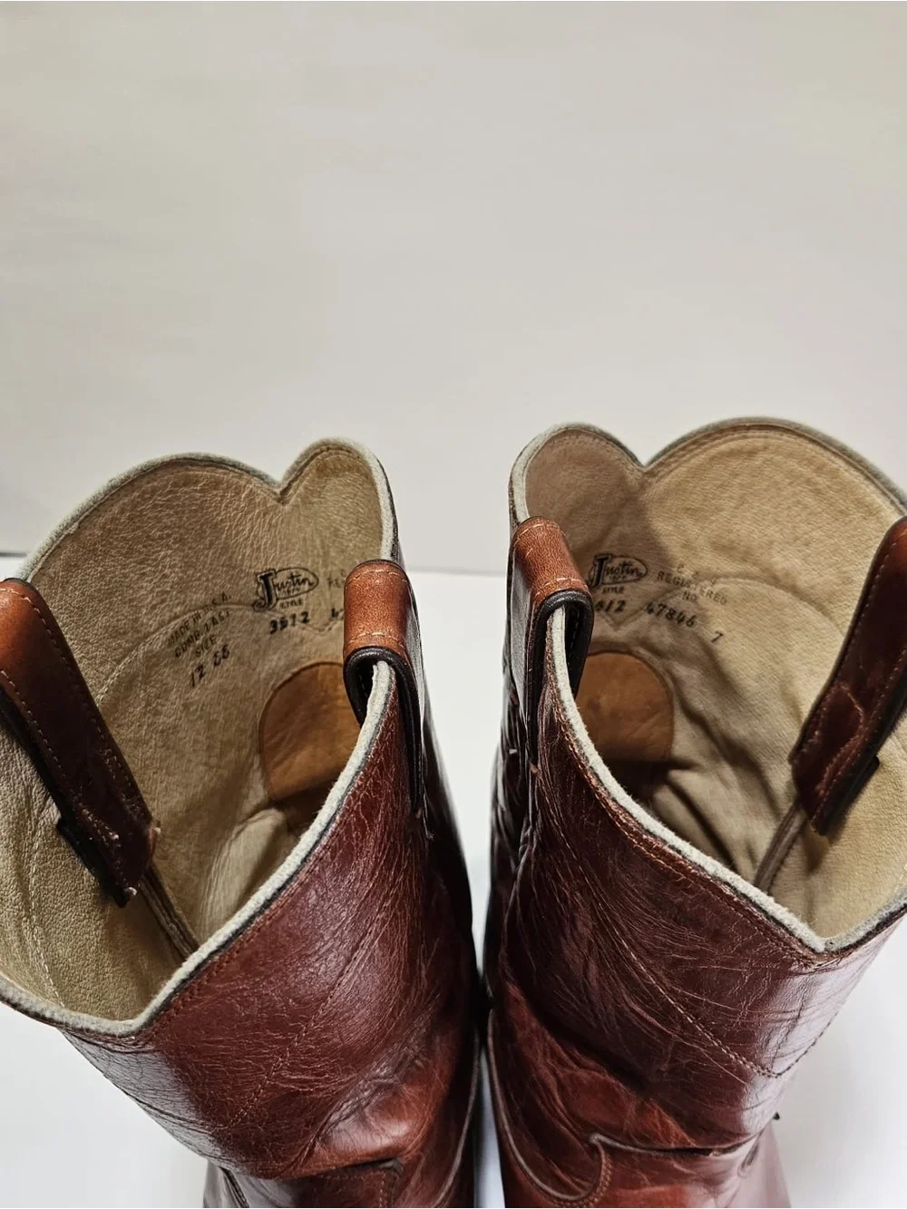 Vintage Justin 3512 Redwood Cowboy Boots 12EE USA Made Western Mens